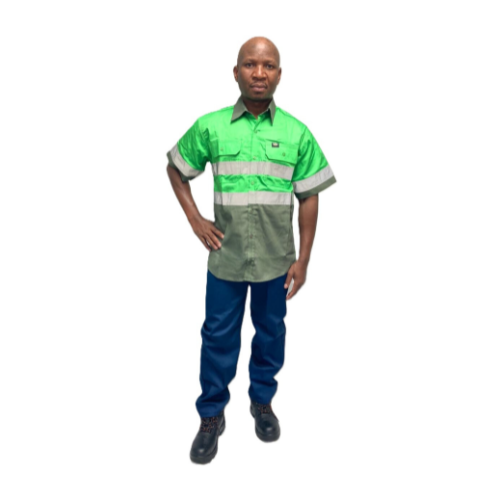 Vulcan Workwear Hi Viz 100% Cotton Vented Short Sleeve Workshirt