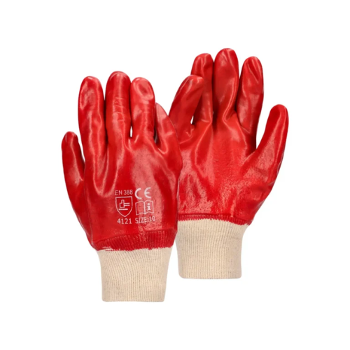 REBEL Tru Touch Red PVC Heavy Duty Gloves – Rough Palm