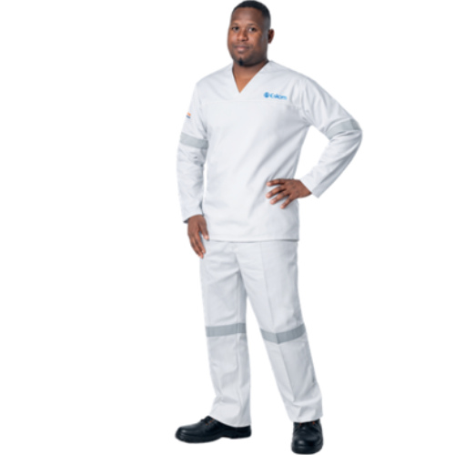 VULCAN WORKWEAR D59 FLAME WHITE CLEAN CONDITION TROUSER (CODE:12/073/ESK)