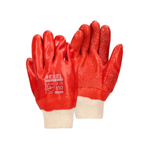 REBEL Tru Touch Red PVC Medium Weight Wrist Gloves